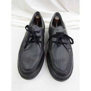 Mephisto Size 11 Mens Air Jet Black Leather Lace Up Logo Shoes Made In France